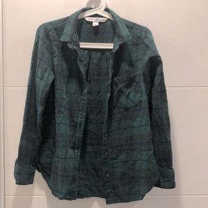 Old Navy dark green flannel shirt